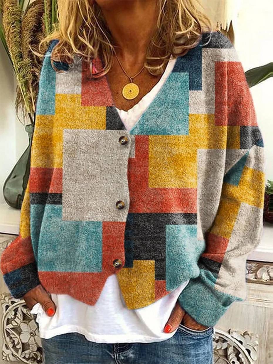 Serilys™ | Comfortable Geometric Cardigan
